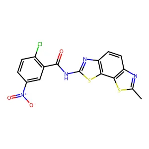 2-chloro-N-(7-methylbenzo[1,2-d:4,3-d']bis(thiazole)-2-yl)-5-nitrobenzamide structure