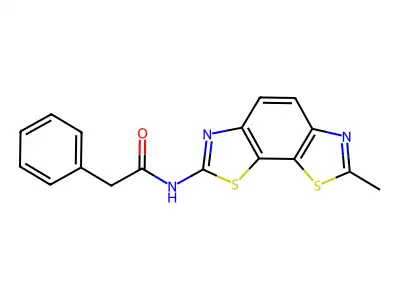 N-(7-methyl-[1,3]thiazolo[4,5-g][1,3]benzothiazol-2-yl)-2-phenylacetamide structure