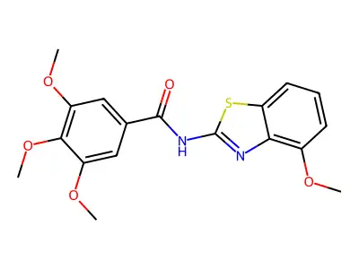 3,4,5-trimethoxy-N-(4-methoxy-1,3-benzothiazol-2-yl)benzamide structure