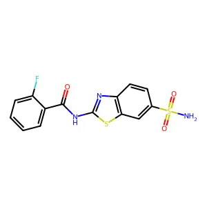 2-fluoro-N-(6-sulfamoyl-1,3-benzothiazol-2-yl)benzamide structure