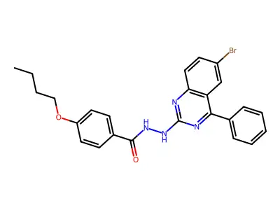 N'-(6-bromo-4-phenylquinazolin-2-yl)-4-butoxybenzohydrazide structure