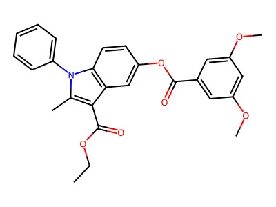 ethyl 5-((3,5-dimethoxybenzoyl)oxy)-2-methyl-1-phenyl-1H-indole-3-carboxylate structure