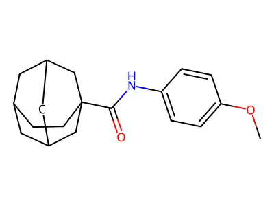 N-(4-methoxyphenyl)tricyclo[4.3.1.1~3,8~]undecane-3-carboxamide structure