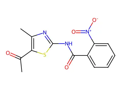 N-(5-acetyl-4-methyl-1,3-thiazol-2-yl)-2-nitrobenzamide structure