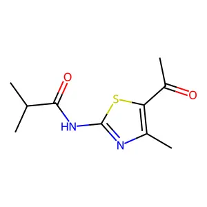 N-(5-acetyl-4-methyl-2-thiazolyl)-2-methylpropanamide structure