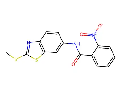 N-(2-(methylthio)benzo[d]thiazol-6-yl)-2-nitrobenzamide structure