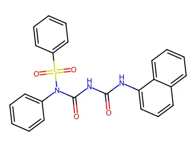 N-((naphthalen-1-ylcarbamoyl)carbamoyl)-N-phenylbenzenesulfonamide structure