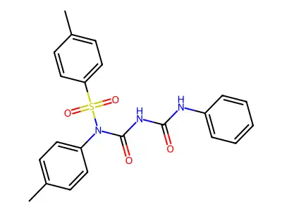 4-methyl-N-((phenylcarbamoyl)carbamoyl)-N-(p-tolyl)benzenesulfonamide structure