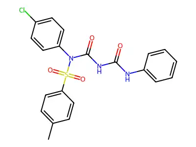 N-(4-chlorophenyl)-4-methyl-N-((phenylcarbamoyl)carbamoyl)benzenesulfonamide structure