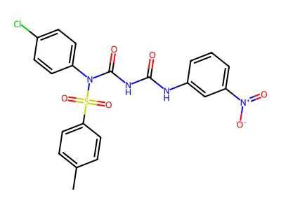 1-(4-Chlorophenyl)-1-(4-methylphenyl)sulfonyl-3-[(3-nitrophenyl)carbamoyl]urea structure