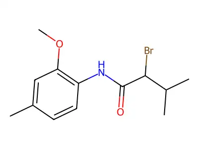 2-bromo-N-(2-methoxy-4-methylphenyl)-3-methylbutanamide structure