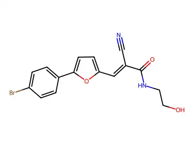 3-(5-(4-Bromophenyl)furan-2-yl)-2-cyano-N-(2-hydroxyethyl)acrylamide structure