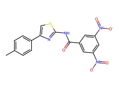 N-[4-(4-methylphenyl)-1,3-thiazol-2-yl]-3,5-dinitrobenzamide structure