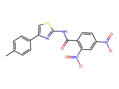 N-[4-(4-methylphenyl)-1,3-thiazol-2-yl]-2,4-dinitrobenzamide structure