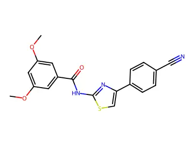 N-[4-(4-cyanophenyl)-1,3-thiazol-2-yl]-3,5-dimethoxybenzamide structure