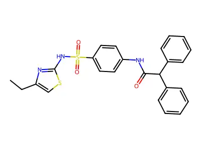 N-(4-(N-(4-ethylthiazol-2-yl)sulfamoyl)phenyl)-2,2-diphenylacetamide structure