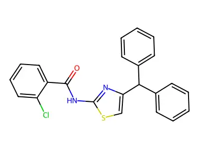 N-(4-benzhydrylthiazol-2-yl)-2-chlorobenzamide structure