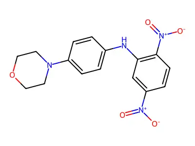 N-(4-morpholinophenyl)-2,5-dinitroaniline structure