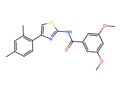 N-[4-(2,4-dimethylphenyl)-1,3-thiazol-2-yl]-3,5-dimethoxybenzamide structure