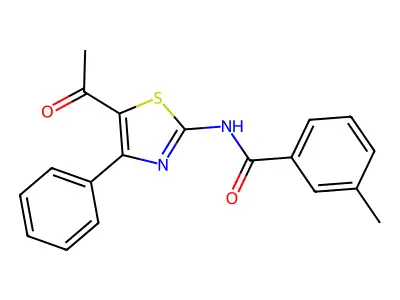 N-(5-acetyl-4-phenyl-1,3-thiazol-2-yl)-3-methylbenzamide structure
