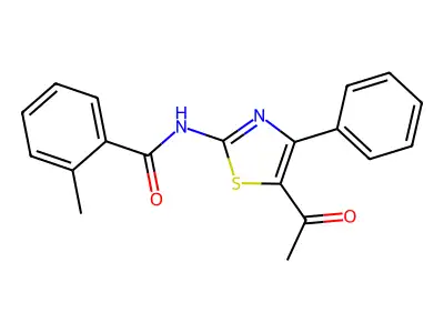 N-(5-acetyl-4-phenylthiazol-2-yl)-2-methylbenzamide structure