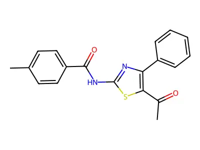 N-(5-acetyl-4-phenyl-1,3-thiazol-2-yl)-4-methylbenzamide structure