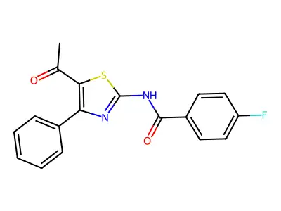 N-(5-acetyl-4-phenyl-1,3-thiazol-2-yl)-4-fluorobenzamide structure