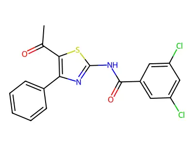 N-(5-acetyl-4-phenyl-1,3-thiazol-2-yl)-3,5-dichlorobenzamide structure
