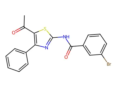 N-(5-acetyl-4-phenyl-1,3-thiazol-2-yl)-3-bromobenzamide structure
