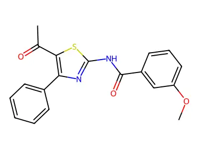 N-(5-acetyl-4-phenyl-1,3-thiazol-2-yl)-3-methoxybenzamide structure