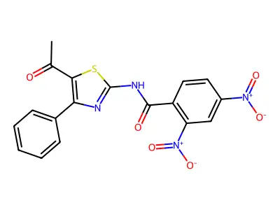 N-(5-acetyl-4-phenyl-1,3-thiazol-2-yl)-2,4-dinitrobenzamide structure