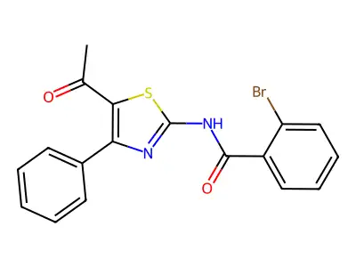 N-(5-acetyl-4-phenyl-1,3-thiazol-2-yl)-2-bromobenzamide structure