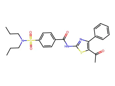 N-(5-acetyl-4-phenyl-1,3-thiazol-2-yl)-4-(dipropylsulfamoyl)benzamide structure