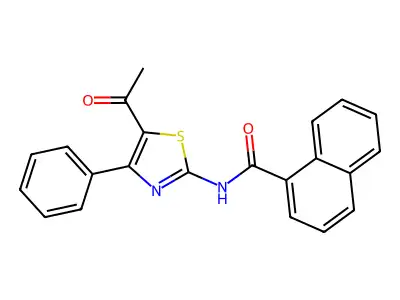 N-(5-acetyl-4-phenyl-1,3-thiazol-2-yl)naphthalene-1-carboxamide structure