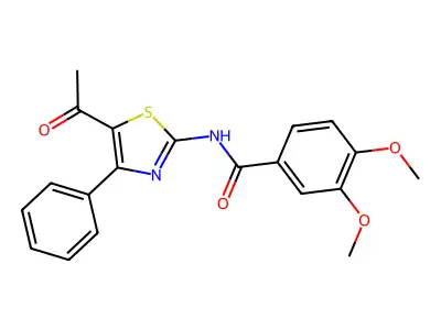 N-(5-acetyl-4-phenyl-1,3-thiazol-2-yl)-3,4-dimethoxybenzamide structure