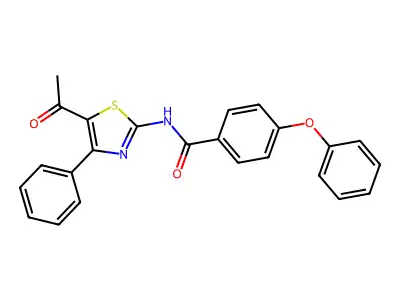N-(5-acetyl-4-phenyl-1,3-thiazol-2-yl)-4-phenoxybenzamide structure