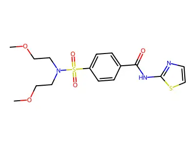 4-[bis(2-methoxyethyl)sulfamoyl]-N-(1,3-thiazol-2-yl)benzamide structure