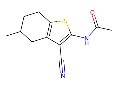 N-(3-cyano-5-methyl-4,5,6,7-tetrahydro-1-benzothiophen-2-yl)acetamide structure
