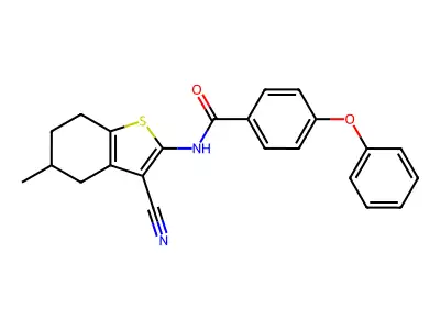 N-(3-cyano-5-methyl-4,5,6,7-tetrahydro-1-benzothiophen-2-yl)-4-phenoxybenzamide structure