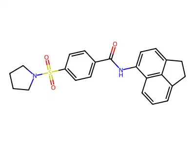 N-(1,2-dihydroacenaphthylen-5-yl)-4-(pyrrolidin-1-ylsulfonyl)benzamide structure