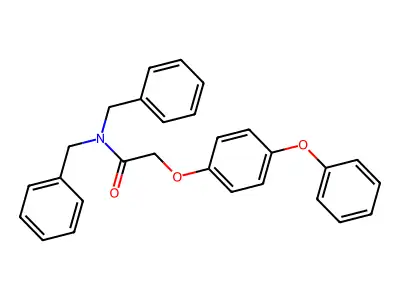 N,N-dibenzyl-2-(4-phenoxyphenoxy)acetamide structure