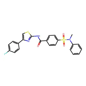 N-[4-(4-fluorophenyl)-1,3-thiazol-2-yl]-4-[methyl(phenyl)sulfamoyl]benzamide structure