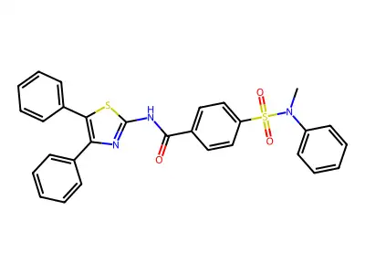 N-(4,5-diphenyl-1,3-thiazol-2-yl)-4-[methyl(phenyl)sulfamoyl]benzamide structure