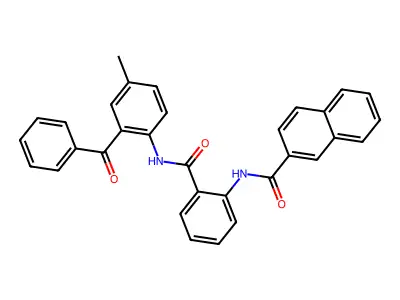 N-(2-((2-benzoyl-4-methylphenyl)carbamoyl)phenyl)-2-naphthamide structure