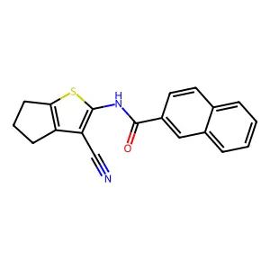 N-(3-cyano-5,6-dihydro-4H-cyclopenta[b]thiophen-2-yl)-2-naphthamide structure