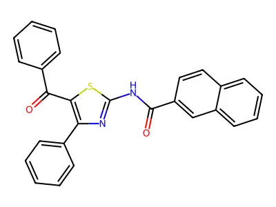 N-(5-benzoyl-4-phenyl-1,3-thiazol-2-yl)naphthalene-2-carboxamide structure