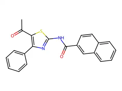 N-(5-acetyl-4-phenyl-1,3-thiazol-2-yl)naphthalene-2-carboxamide structure