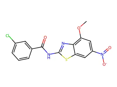 3-chloro-N-(4-methoxy-6-nitro-1,3-benzothiazol-2-yl)benzamide structure