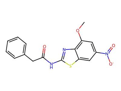 N-(4-methoxy-6-nitro-1,3-benzothiazol-2-yl)-2-phenylacetamide structure