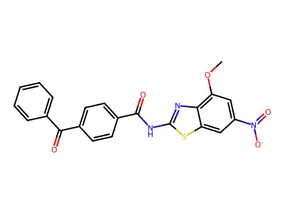 4-benzoyl-N-(4-methoxy-6-nitro-1,3-benzothiazol-2-yl)benzamide structure